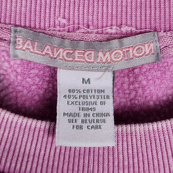 Balanced Motion Tie Dye Sweatshirt Pink Embroidered New York Champs Graphic Top - Picture 3 of 15